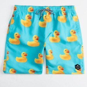 pink rubber ducky swim trunks